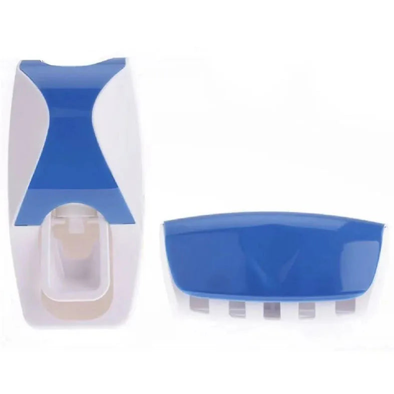 Juego de soporte para cepillos de dientes y pasta de dientes de pared con dispensador automático y vaso