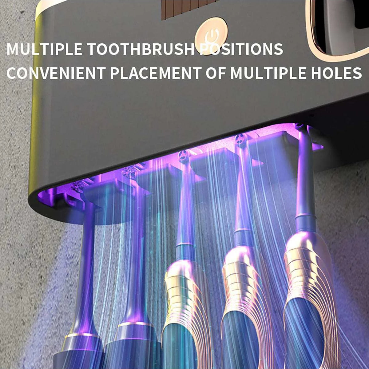 "Desinfectante Inteligente para Cepillos de Dientes: Soporte Recargable 2 en 1 con Esterilización UV y Secado Rápido"