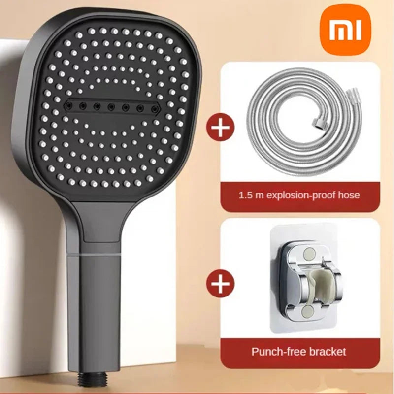 "Xiaomi - Cabezal de Ducha Ajustable de Alta Presión con Panel Grande de 13 cm y 3 Modos de Masaje: Accesorios de Baño con Elemento Filtrante"