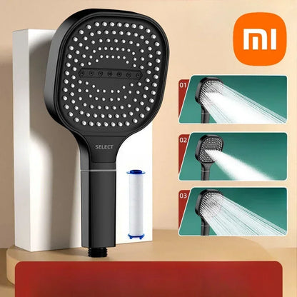 "Xiaomi - Cabezal de Ducha Ajustable de Alta Presión con Panel Grande de 13 cm y 3 Modos de Masaje: Accesorios de Baño con Elemento Filtrante"